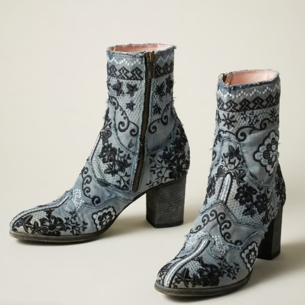 Marco Delli Indigo Blue Jean Boots NWT